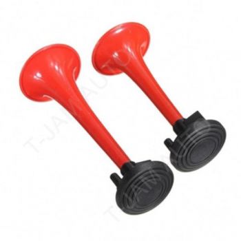Twin Tone Air Horns/ Horn RED Car Truck Van Easy to Install