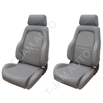 Adventurer 4x4 4WD Bucket Seat Pair 2 x Grey Leather ADR Approved
