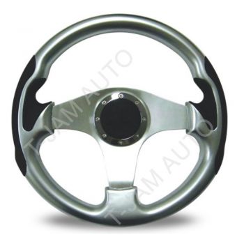 Autotecnica Boating Silver Wood & Leather Steering Wheel