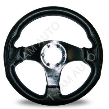 Autotecnica Steering Wheel Formula Polyurethane Black Leather Spokes 350mm