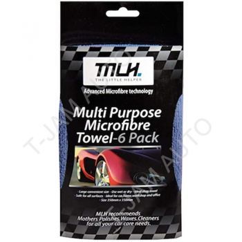 MLH Multi purpose Microfibre Towels Micro Fibre Soft 6 Pack