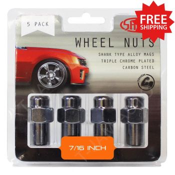 SAAS Wheel Nuts Mag 7/16 inch Chrome 43mm 1 x 5Pk (5 Nuts)