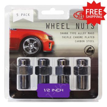 SAAS Wheel Nuts Mag 1/2 inch Chrome 43mm 1 x 5Pk (5 Nuts)