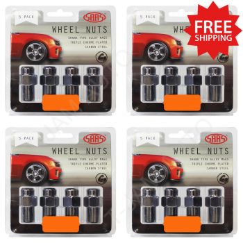 SAAS Wheel Nuts Mag 7/16 inch Chrome 43mm 4 x 5Pk (20 Nuts)