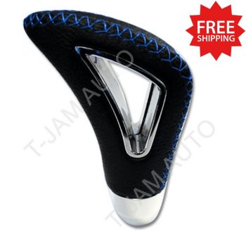 Autotecnica New Generation Black Leather With Blue Stitching Gear Knob