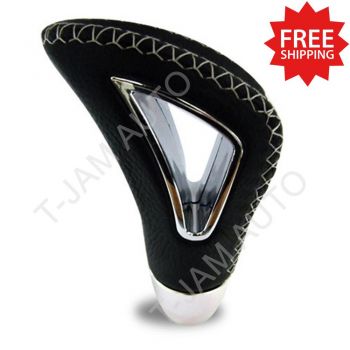 Autotecnica New Generation Black Leather With White Stitching Gear Knob