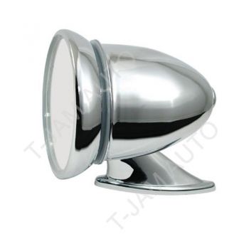Classic and Racing Round Side Mirror Chrome Single mirror Hot Rod Old School