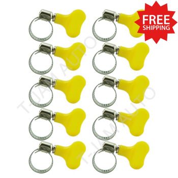 Butterfly Hose Clamp  Zinc Coated Steel Plastic Handle 10pcs 12-22mm (7/8 in)