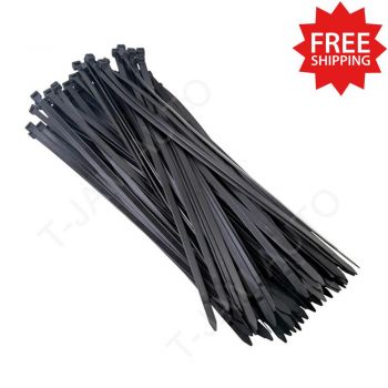 Cable Ties Zip Ties Nylon UV Stabilised 2.6mm x 250mm Pack of 100 Black