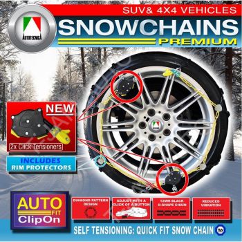 Premium Snow Chains Autofit 4WD 15 16 17 19 Inch CAP500 32/12.5x15