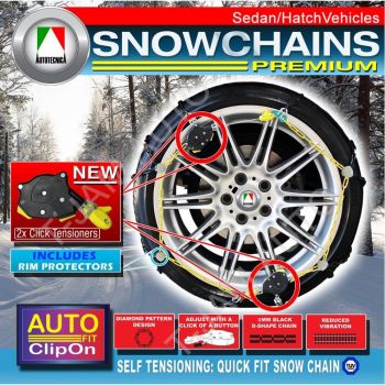 Premium Snow Chains Fits 14 15 16 & 17 Inch Group 100 Brand