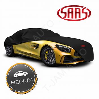SAAS Show Car Cover Indoor Classic Ultra 4 Way Medium 4.4m - 4.7m Black