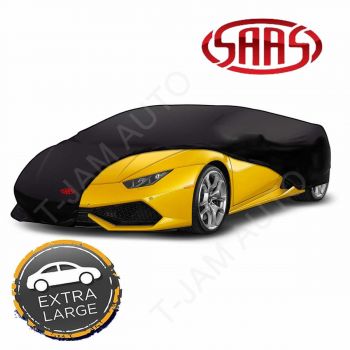 SAAS Show Car Cover Indoor Classic Ultra 4 Way Xlarge 5.3m - 5.6m Black