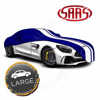 SAAS Show Car Cover Indoor Classic Large 5.0m Blue With White Stripes