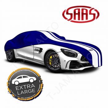 SAAS Show Car Cover Indoor Classic Extra Large 5.7m Blue With White Stripes