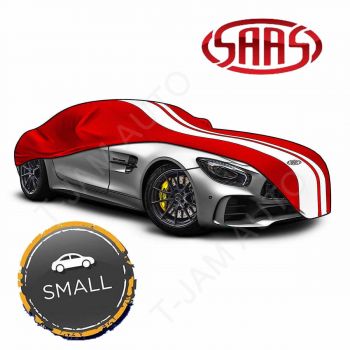 SAAS Show Car Cover Indoor Classic Small 4.0m Red With White Stripes