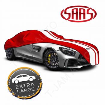 SAAS Show Car Cover Indoor Classic Extra Large 5.7m Red With White Stripes