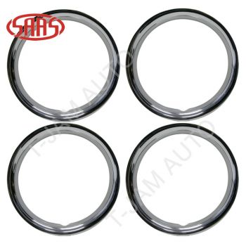 SAAS Set of 4 Steel 14 inch Chrome Wheel Bands
