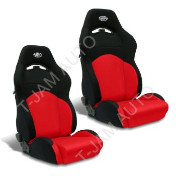 SAAS GT Red / Black Dual Recline X2 (Pair) Sports Race Seat