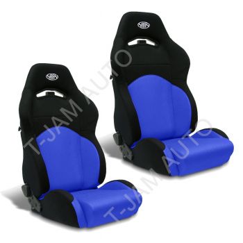 SAAS GT Blue  / Black Dual Recline X2 (Pair) Sports Race Seat