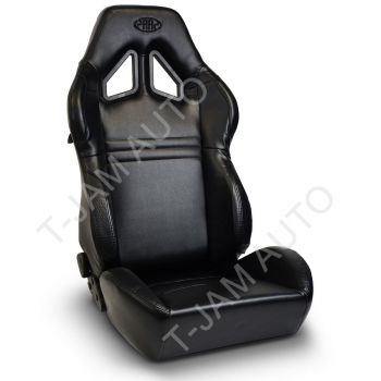 SAAS Kombat Black PU Leather Dual Recline Sports Race Seat