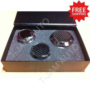 Chrome Billet Carbon Top Cap for Ford Falcon FPV BA BF FG XT XR6 Cover Set of 3