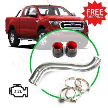 SAAS Intercooler Polished Alloy Pipe Cold Side suits Ford Ranger PX 2011-20 3.2L