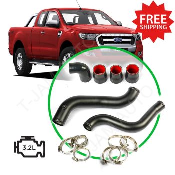 SAAS Intercooler Black Alloy Pipe Full Kit suits Ford Ranger PX 2011-20 3.2L