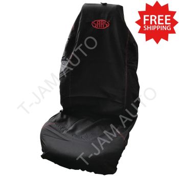 SAAS Seat Cover Throw Over Black with Red Logo - Large
