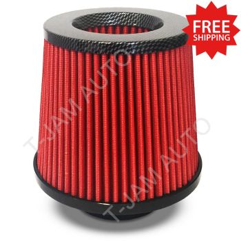 SAAS Pod Filter Urethane Red with Carbon Fibre Top Dual Cone 76mm