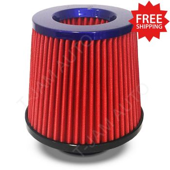 SAAS Pod Filter Urethane Red with Blue Top Dual Cone 76mm