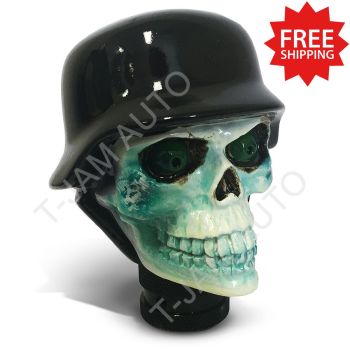 SAAS Gear Knob Skull with Black Helmet Manual - Universal Fit