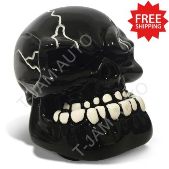 SAAS Gear Knob Large Black Skull Manual - Universal Fit