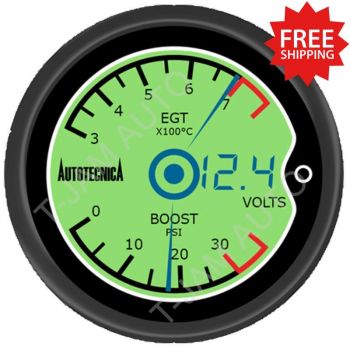 Autotecnica Boost EGT Volt 52mm LCD 3-In-One Gauge