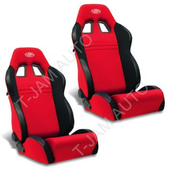 SAAS Vortek Red / Black Dual Recline X2 (Pair) Sports Race Seat