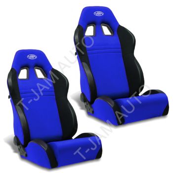 SAAS Vortek Blue / Black Dual Recline X2 (Pair) Sports Race Seat