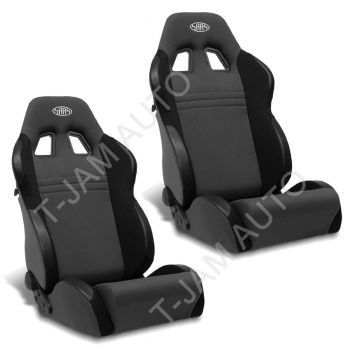 SAAS Vortek Grey / Black Dual Recline X2 (Pair) Sports Race Seat