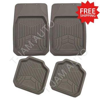Outback 4x4 Deep Dish Rubber Mats Grey Front & Rear Universal 4WD