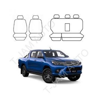 Custom Seat Covers for Toyota Hilux Dual Cab Grey Front & Rear Set
