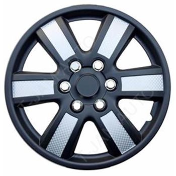 Wheel Covers 13 inch Black & Silver Matt Set of 4 Universal