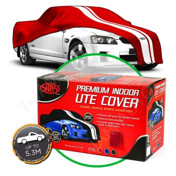 SAAS Show Ute Car Cover Indoor Classic Large 5.3m Red With White Stripes