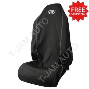 SAAS Seat Cover Throw Over Black with White Logo - Large