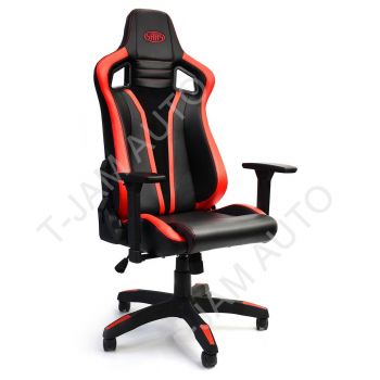 SAAS Executive Office Racing Chair Black With Red Accents Gaming