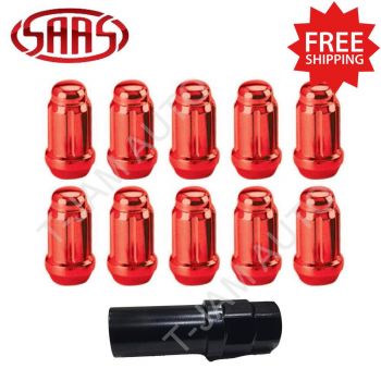 SAAS Lock Nuts Small Diameter 10 x 1/2 inch Red inc Key