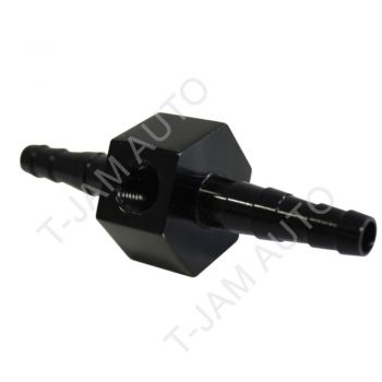 SAAS Fuel Inline Gauge Adaptor 5/16 -  3/8  Black Billet