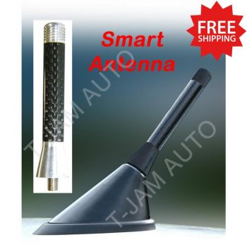 Smart Car Antenna Silver Carbon Easy-to-Fit for Universal Fit