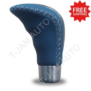 MONZA Blue Leather with Chrome Insert Gear Knob