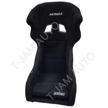 Autotecnica Fixed Back Sport Seat with Twin Wing Fibreglass - 1 x Black