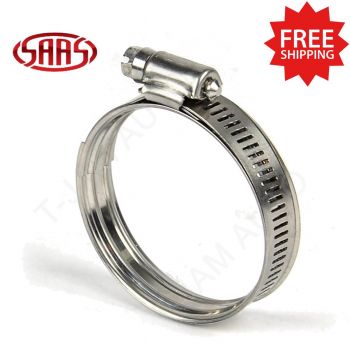 SAAS Stainless Steel Hose Clamp Dual Bead 64mm x 1 Polished