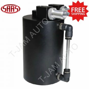 SAAS Oil Catch Can Black Powder Coated Billet 500cc Compact